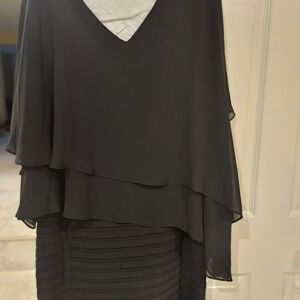 Adrianna Papell Black Layered Wedding Dress